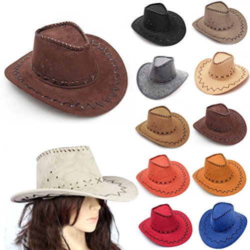 HMILYDYK Sombrero de vaquero del salvaje oeste con ala ancha, accesorio para disfraz