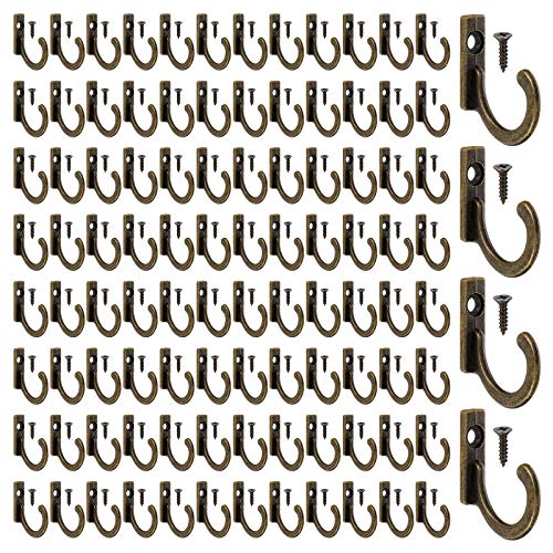 HO2NL2 100pcs Ganchos para Llaves Colgadores Rústicos Pequeño 20 x 25m Mini Colgador Llaves Pared Vintaje con Tornillos para Trapos de Cocina o Llaves Llaveros Toalla Perchero Abrigo
