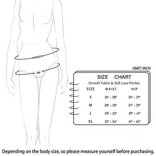 HOKEMP Sexy Braguitas Culotte para Mujer Ropa Interior de Encaje, Pack de 6