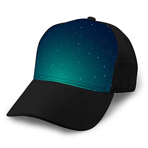 Holefg3b Gorra de béisbol atlética con Gorro de Noche Brillante Cielo Estrellado con Estrellas Sombreros para el Sol