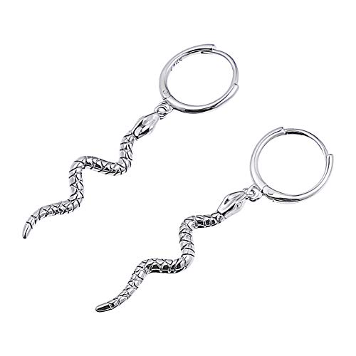 Holibanna Aretes de Serpiente Pendientes de Aleación de Estilo Punk Pendientes de Joyería Animal para Mujeres Hombres Damas (Oro Blanco)