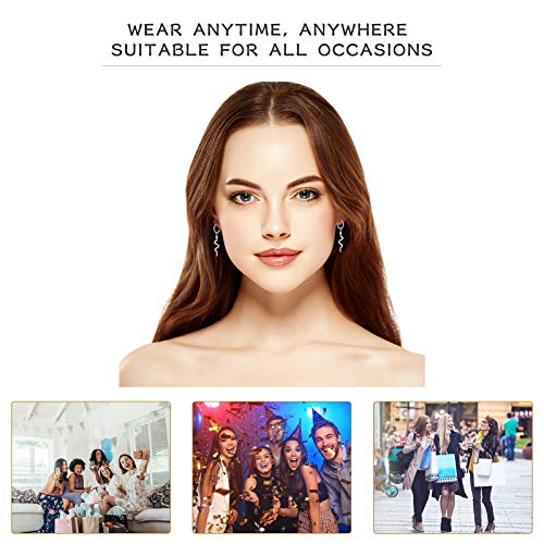 Holibanna Aretes de Serpiente Pendientes de Aleación de Estilo Punk Pendientes de Joyería Animal para Mujeres Hombres Damas (Oro Blanco)