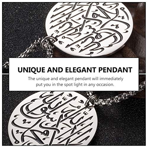 Holibanna Collar de Alá Musulmán para Hombre Joyería Árabe Collar de Alá Colgante Musulmán para Hombre Joyería Árabe Islámica de Acero Inoxidable