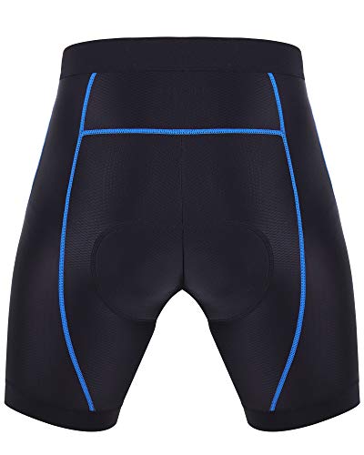 HoloHolo Pantalones Cortos de Bicicleta Ropa Interior Ciclismo Culotte Calzoncillos con Antideslizantes Ciclismo con Badana Gel para Hombre y Mujere MTB Bici Acolchado Ciclista Unisexo (Azul, M)