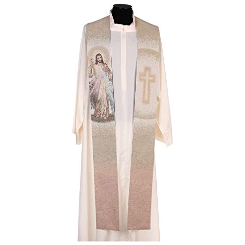 Holyart Estola JES?s Misericordioso Cruz matices melocot?n Beige