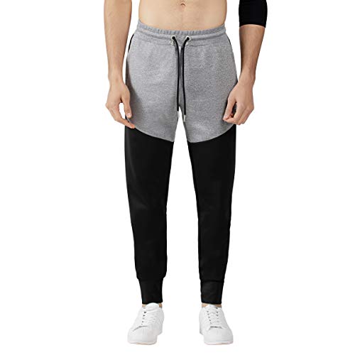 hombre Scuba Joggers Pantalones de chándal pitillo Pantalones deportivos Pantalón de chándal Jogging Pantalones ajustados y elásticos Pantalón deportivo Pantalón deportivo Sudadera Negro (S, Negro)