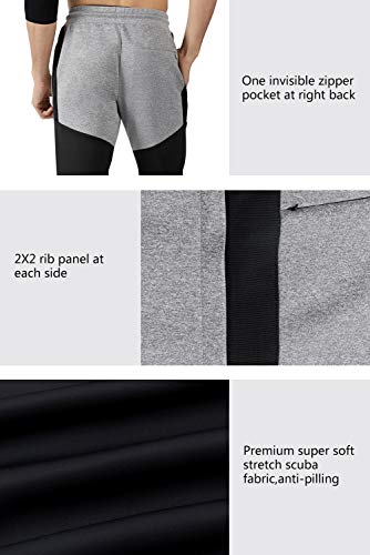 hombre Scuba Joggers Pantalones de chándal pitillo Pantalones deportivos Pantalón de chándal Jogging Pantalones ajustados y elásticos Pantalón deportivo Pantalón deportivo Sudadera Negro (S, Negro)