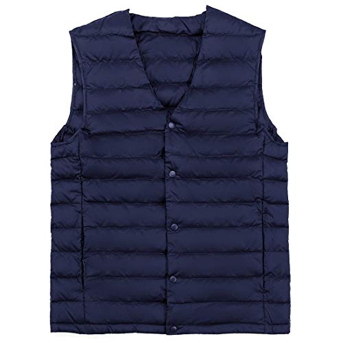 Hombre Ultra-Light Chaleco de Pluma Sin Cuello Plegable Down Chaquetas,Hombre Chaleco Acolchado Ligero Sudadera de Plumón Ropa de Invierno para Chicos Juvenil de Moda