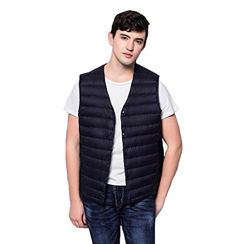 Hombre Ultra-Light Chaleco de Pluma Sin Cuello Plegable Down Chaquetas,Hombre Chaleco Acolchado Ligero Sudadera de Plumón Ropa de Invierno para Chicos Juvenil de Moda