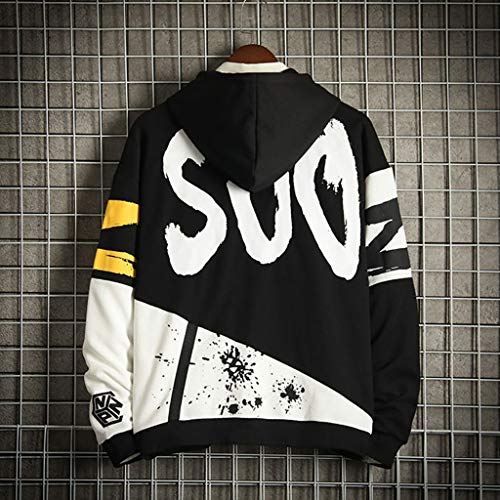Hombres Casual Patchwork Sudadera con Capucha Manga Larga Moda Sudadera Tops