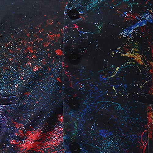 Hombres Chaleco De Traje Botón Blazer Sin Mangas Imprimir Escudo Chaqueta L