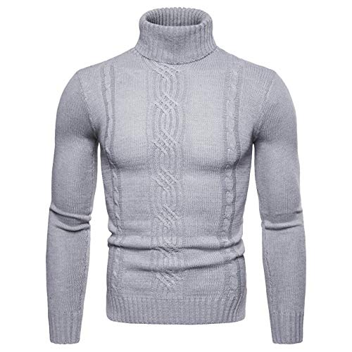 Hombres Suéter Básico, Tortuga Casual Cuello De Punto Sudaderas Jersey De Punto Color Sólido para