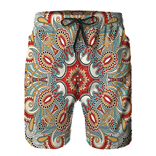 Hombres Verano Secado rápido Pantalones Cortos Playa Patrón de caleidoscopio Colorido Lindo Elegante Retro Rojo Verde Azulado Femenino Trajes de baño Correr Surf Deportes-2XL