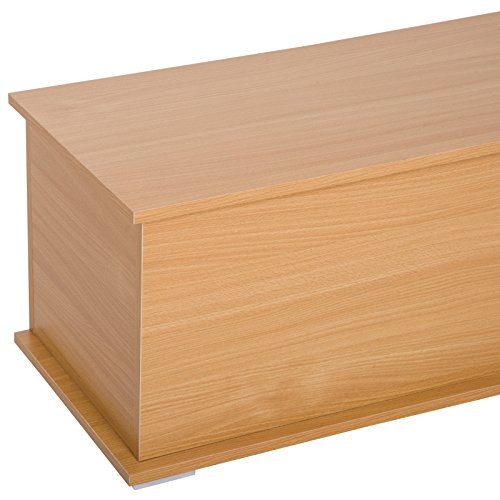 HOMCOM Baúl Madera Armario Bajo de Almacenaje Banco Asiento Arcón Multiusos Caja de Juguete Taburete para Cama 100x40x40cm