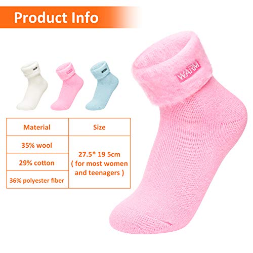 Homealexa 3 Pares Calcetines Térmicos Cálidos para Mujeres y Hombres, Calcetines de Invierno de Punto con Interior de Felpa, Calcetines de Invierno Gruesos y Suaves