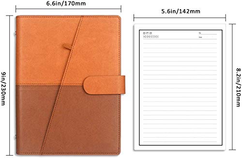 HOMESTEC Cuaderno Inteligente Reutilizable | Tamaño A5 | Hojas borrables y adaptadas para escaneo a PDF mediante APP | Incluye Boli y Marcadores Adhesivos (Cuero artificial) (Marrón)