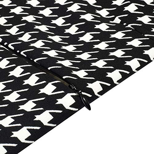 HOMEYEE A135 - Vestido vintage para mujer, cuello redondo, manga 3/4, estilo de retazos, acampanado, vestido de cocktail