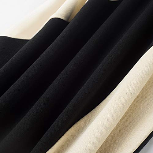 HOMEYEE Vestido sin Mangas de Negocios con Contraste en Color elástico Vintage de Mujer B517 (EU 36 = Size S, Albaricoque + Negro)