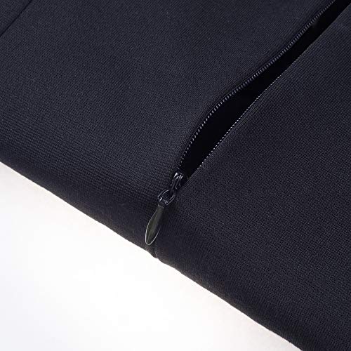 HOMEYEE Vestido sin Mangas de Negocios con Contraste en Color elástico Vintage de Mujer B517 (EU 40 = Size L, Albaricoque + Negro)