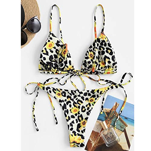 Honestyi Bikinis Mujer Push Up Conjunto BañAdor Sexy Bikinis BrasileñOs Tanga De Tiro Bajo Traje De BañO De Estampado Leopardo Ropa De Playa