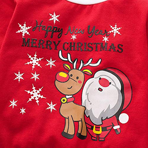 HoSayLike Trajes De Bebé Moda Navidad ImpresióN Cuello Redondo Manga Larga Caricatura Santa Claus Cervatillo ImpresióN Pijama Servicio A Domicilio Traje