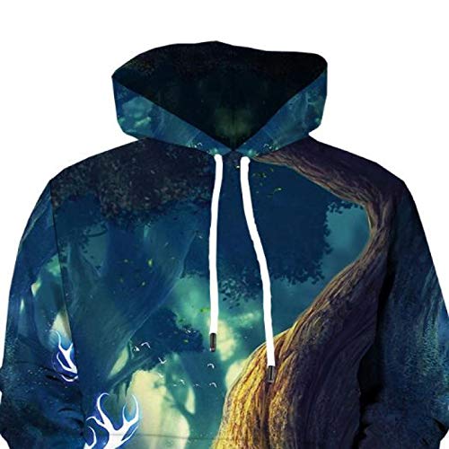 HOSD con y para Digital Estampado Mujer Holgada Hombre Sudadera Tree de Forest 3D