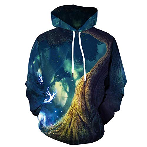 HOSD con y para Digital Estampado Mujer Holgada Hombre Sudadera Tree de Forest 3D