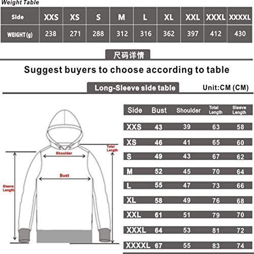 HOSD Mujer Hombre Capucha Manga de y con de Jersey Larga