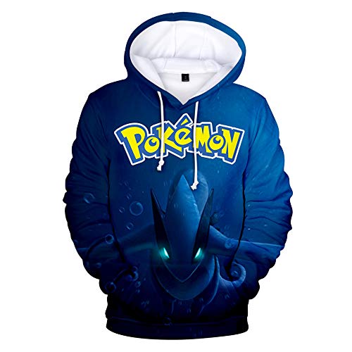HOSD Nuevas Sudaderas con Capucha Casual Pokemon con Estampado 3D Sudadera de Manga Larga Harajuku Ropa de Hombre 2018 Tops Hip Hop Plus Size Custom Dark Grey XL