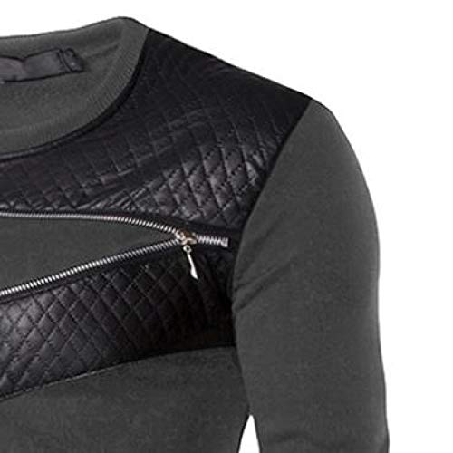 HOSD Redondo con Manga de Delgado Cuello de Larga Suéter Hombre Casual para Moda