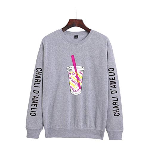 HOSD Urbano Simple Cuello para Juvenil Casual de Redondo Suéter y Mujeres Hombres