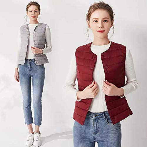 HQEFC Chalecos Acolchado de Chaleco Ligero para Mujer Body Warmer,H,M