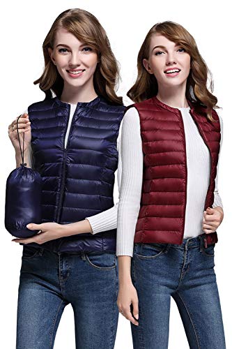 HQEFC Chalecos de plumón para Mujer Chaleco Acolchado Ultra Ligero,H,M