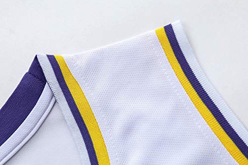 HS-XP Niños Adultos Baloncesto NBA Los Angeles Lakers # 23 Lebron James Tank Top Y Shorts Set Sweatshirt Camiseta Suelta Baloncesto Jerseys,Blanco,XL(Adult) 165~170CM