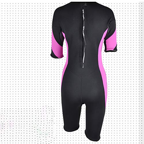 Huanxin Traje Corto De Neopreno para Hombre Mujeres De 3 Mm De Neopreno De Manga Corta De Una Pieza Traje De Surf Snorkel Buceo,Women,XL
