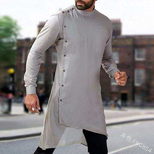 Huateng Traje para Hombre Disfraces Largo Kurta árabe Hombre DishDash Jubba Ropa Oración