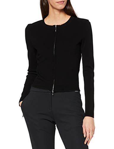 HUGO Knitted_Jacket Blazer, Negro1, XXL para Mujer