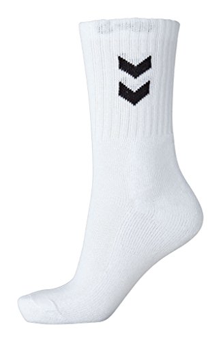 Hummel Calcetines deportivos unisex, 6 unidades, talla 36-40, color blanco