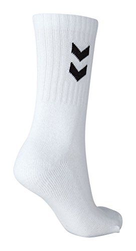 Hummel Calcetines deportivos unisex, 6 unidades, talla 36-40, color blanco