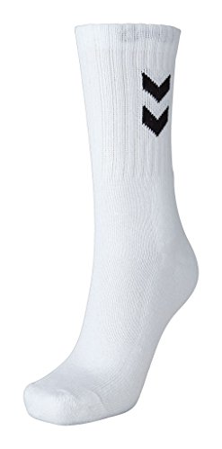 Hummel Calcetines deportivos unisex, 6 unidades, talla 36-40, color blanco