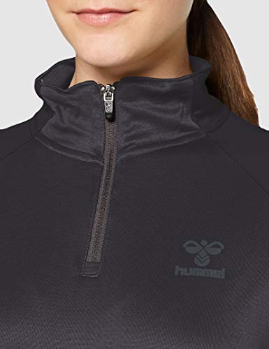 Hummel Hmlaction Ha_zi_sw - Sudadera con Media Cremallera para Mujer, Mujer, 208867, Negro , Extra-Large