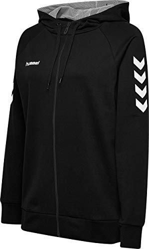 Hummel Hmlgo - Sudadera con Capucha y Cremallera para Mujer, Mujer, Sudadera con Capucha, 204232-2001, Negro , Small