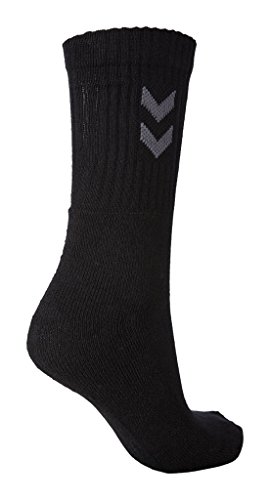 Hummel Pack de 6 calcetines deportivos unisex (negro, talla 46-48)