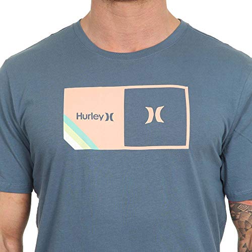 Hurley M Halfer Stripe S/S Camiseta, Hombre, Thunderstorm, L