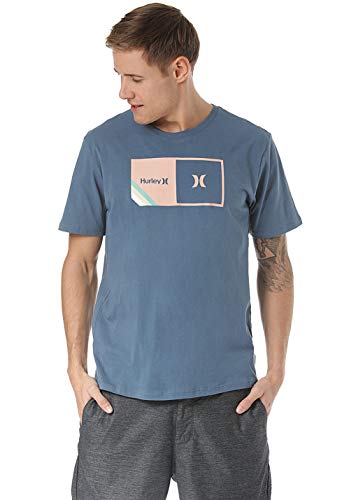 Hurley M Halfer Stripe S/S Camiseta, Hombre, Thunderstorm, L