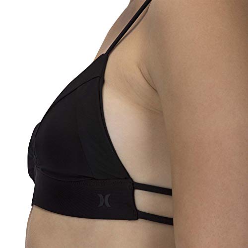 Hurley W Q/D Bralette Surf Top Partes De Arriba Bikini, Mujer, Black, L