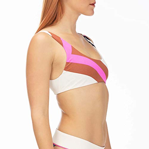 Hurley W Q/D Reversible Maritime Surf Top Partes De Arriba Bikini, Mujer, Pale Ivory, XS