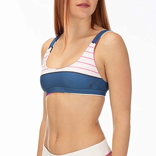 Hurley W Q/D Reversible Maritime Surf Top Partes De Arriba Bikini, Mujer, Pale Ivory, XS