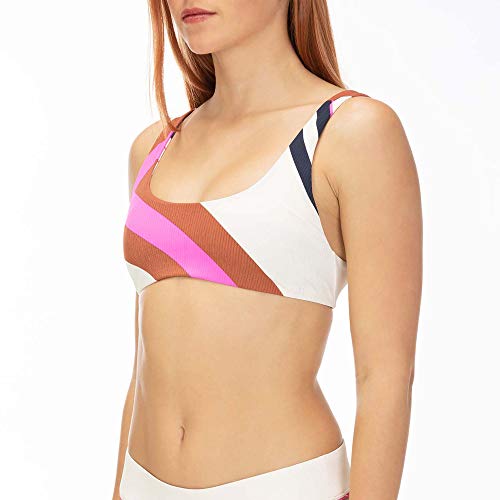 Hurley W Q/D Reversible Maritime Surf Top Partes De Arriba Bikini, Mujer, Pale Ivory, XS