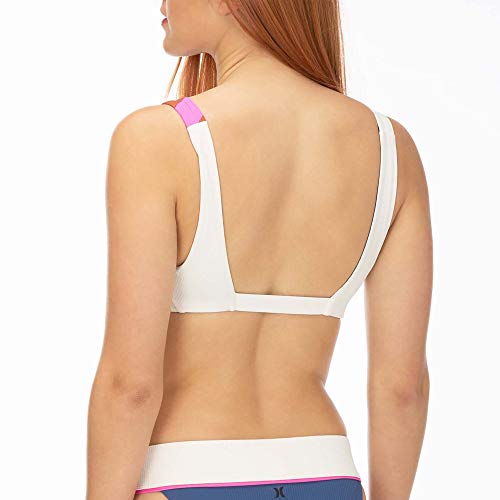 Hurley W Q/D Reversible Maritime Surf Top Partes De Arriba Bikini, Mujer, Pale Ivory, XS
